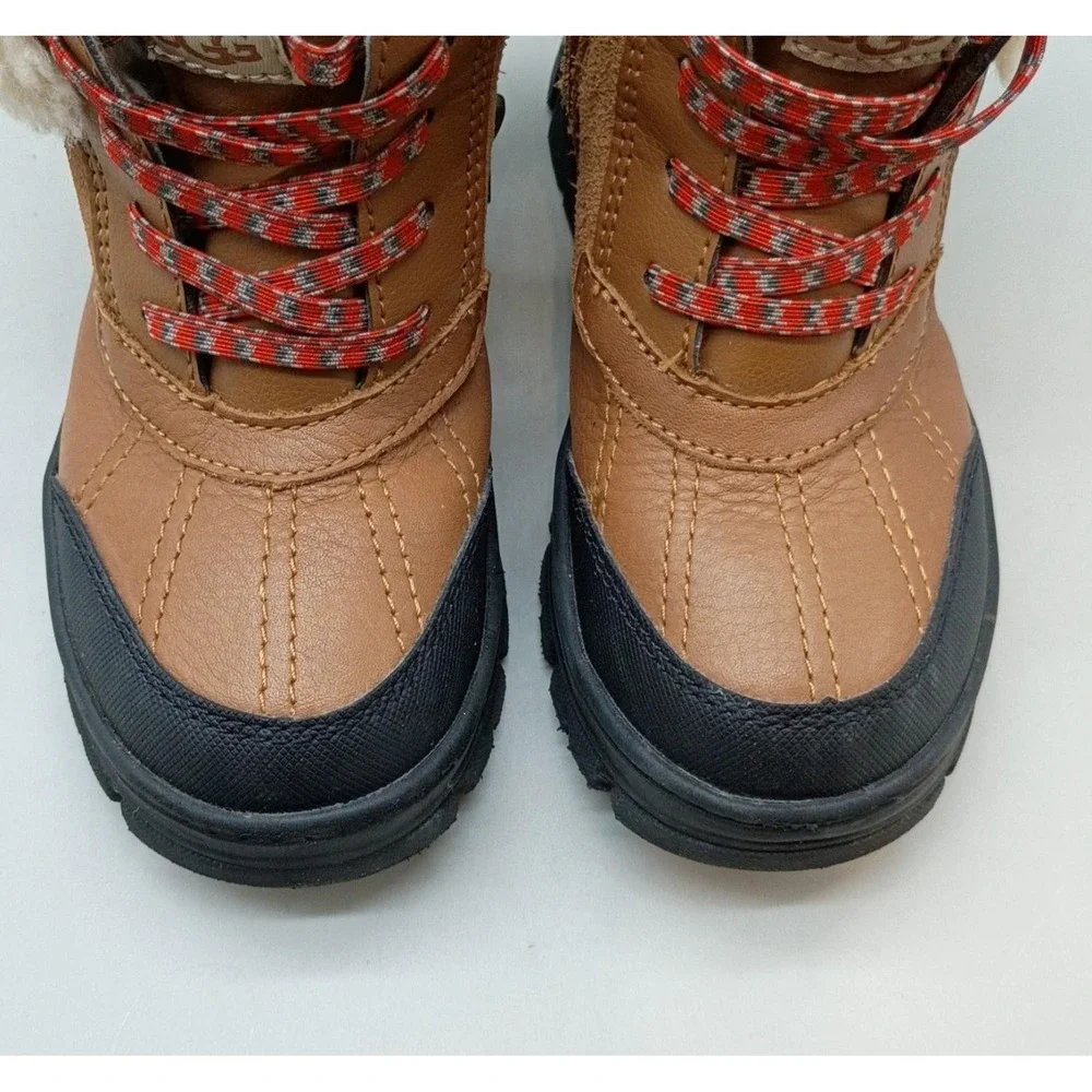 UGG Kids Yose Puff Winter Boots Chestnut Waterproof Faux Fur Size 12 Toddler